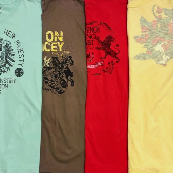 Four Men's EXPRESS Brand Graphic T- Shirts. Short-Sleeved. One WT - Picture 1 of 11